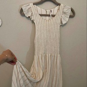 Free People Cream and Tan Maxi Dress Small